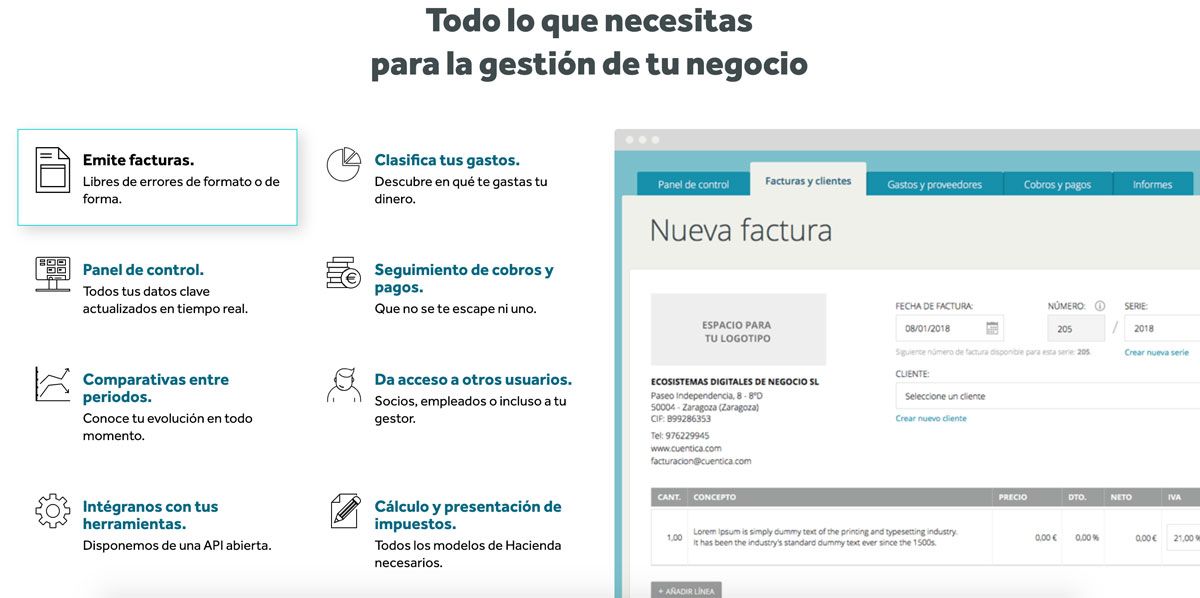 CUENTICA SOFTWARE ONLINE CONTABILIDAD FACTURACION PARA PYMES Y EMPRENDEDORES