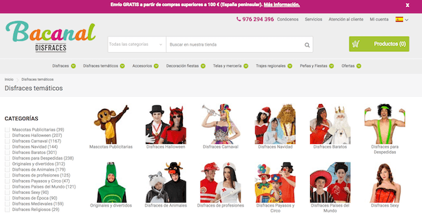 Disfraces Bacanal Venta Online